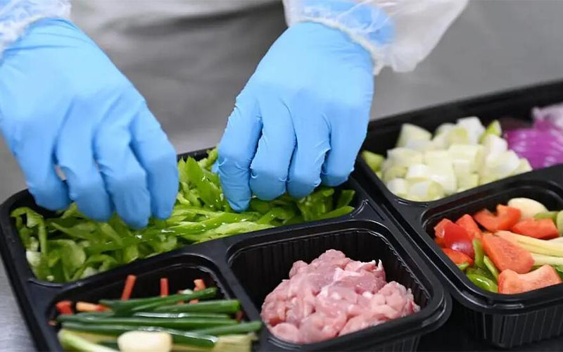 Is the relationship between food processing machinery and prepared vegetables?