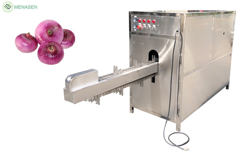 Automatic Onion Stem Cutting Peeling Processing Machine