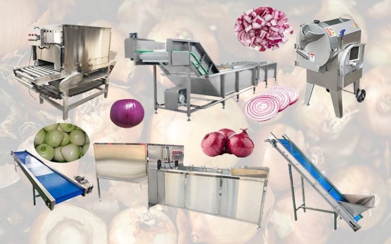Industrial Automatic Onion Root Cutting Machine and Onion Peeling Processing Production Line