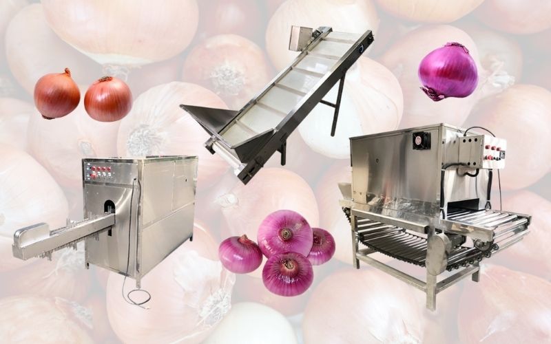 onion cutting peeling machine