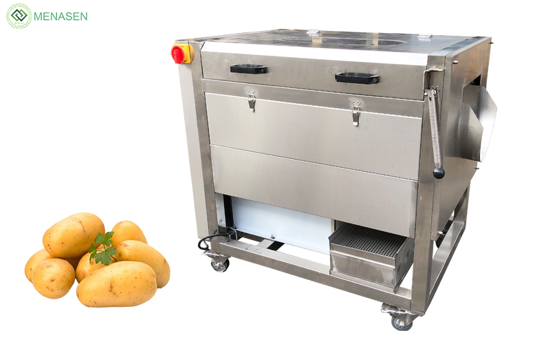 MNS-QP800 MNS-QP1000 Brush Roller Washing Peeling Machine For Potato Carrot